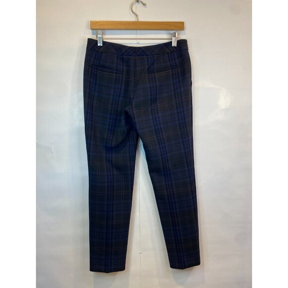 Akris Punto Bergdorf Goodman Blue Plaid Ankle Dress Pant Women's SIze 4 - Picture 3 of 5